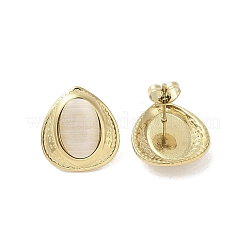316 Surgical Stainless Steel & CCB Imitation Pearl Stud Earrings for Women&nbsp;STAS-B063-03G-05