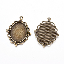 Tibetan Style Pendant Cabochon Settings&nbsp;TIBEP-K020-28AB-NF