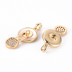 Brass Micro Pave Clear Cubic Zirconia Pendants&nbsp;KK-T062-100G-NF