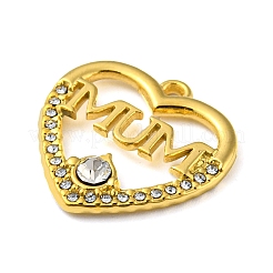 Ion Plating(IP) Real 18K Gold Plated 304 Stainless Steel Rhinestone Pendants&nbsp;STAS-P341-08G-01
