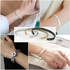 304 Stainless Steel Bangle Blank Strips&nbsp;MAK-WH0016-02A-P