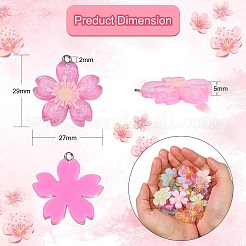 24Pcs 12 Colors Translucent Resin Pendants&nbsp;RESI-CJ0002-50