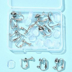 24pcs 4 Styles Brass with Iron Clip-on Earrings Findings&nbsp;FIND-FS0002-18