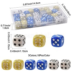 30Pcs 3 Colors Opaque Acrylic Beads&nbsp;MACR-FS0002-30