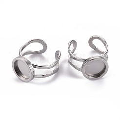 Tarnish Resistant 201 Stainless Steel Cuff Ring Findings&nbsp;STAS-S080-040A-P