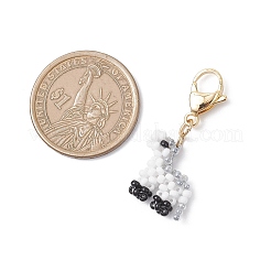 Handmade Glass Seed Beaded Pony Shape Pendants Decorations&nbsp;HJEW-MZ00365