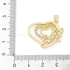 Brass Micro Pave Cubic Zirconia Pendants&nbsp;KK-D317-086G