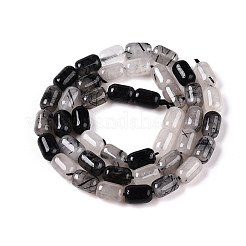 Natural Black Tourmalinated Quartz Beads Strands&nbsp;G-G980-47