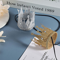 2Pcs 2 Colors Cloth Crown Party Hats&nbsp;OHAR-FG0001-02