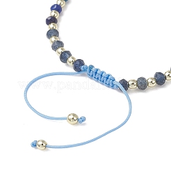 Dyed Natural Malaysia Jade Rondelle Beaded Braided Bead Bracelets&nbsp;BJEW-JB13395-02