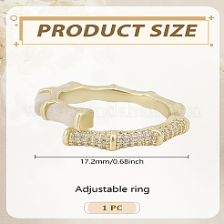 1Pc Brass Bamboo Joint Cuff Rings&nbsp;RJEW-LP0003-50