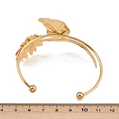 304 Stainless Steel Enamel Cuff Bangles for Women&nbsp;LS-BJEW-A049-02B-G