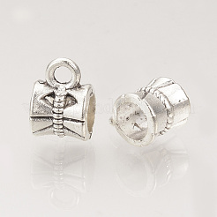 Tibetan Style Alloy Tube Bails&nbsp;X-TIBE-R300-02AS-LF