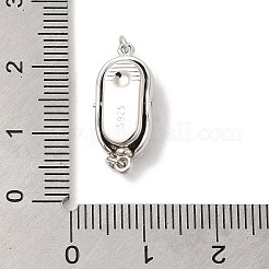 Rhodium Plated 925 Sterling Silver Peanut Bayonet Clasps&nbsp;STER-G038-18P