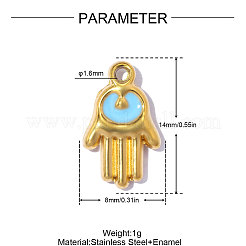 304 Stainless Steel with Light Sky Blue Enamel Charms&nbsp;SA-OY002-22G