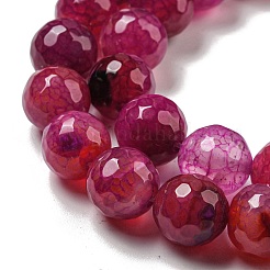 Faceted Natural Dragon Veins Agate Beads Strands&nbsp;G-F447-12mm-P01