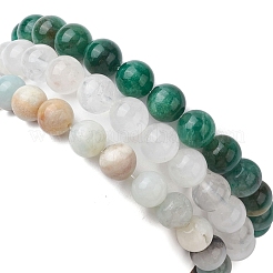 3Pcs 3 Styles Natural Mixed Gemstone Round Beaded Stretch Bracelets Set&nbsp;BJEW-JB10139-02