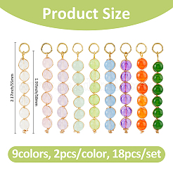 18Pcs 9 Color Natural & Dyed Malaysia Jade Pendants&nbsp;PALLOY-FH00131