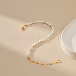 Elegant Brass Imitation Pearl Round Beaded Bracelets for Women&nbsp;EQ5066