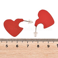 Heart Resin Stud Earrings for Women&nbsp;EJEW-F419-01