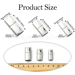 6Pcs 3 Styles 304 Stainless Steel Magnetic Clasps with Glue-in Ends&nbsp;STAS-CJ0003-26