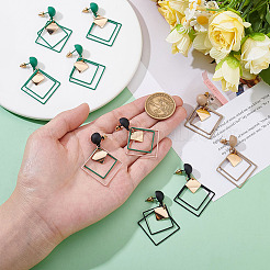 4 Pairs 4 Colors Alloy Dangle Stud Earrings&nbsp;EJEW-ME0001-12