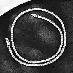 925 Sterling Silver Pave Crystal Cubic Zirconia Tennis Necklaces for Women&nbsp;NJEW-C096-01B-P02