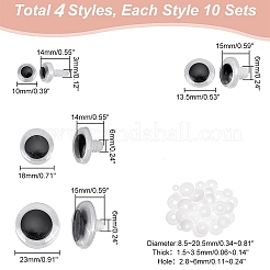 40 sets 4 style Plastic Doll Wiggle Googly Eyes&nbsp;DIY-PH0010-89