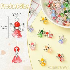 60Pcs 10 Colors Gradient Color Glass Pendants&nbsp;PALLOY-CJ00061