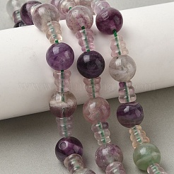 Natural Fluorite 3-Hole Guru Beads Strands&nbsp;G-H064-E10-01