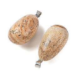 Natural Picture Jasper Tumbled Stone Pendants&nbsp;GG-K002-06F