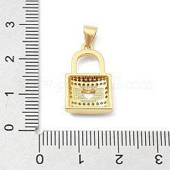Brass Micro Pave Clear Cubic Zirconia Pendants&nbsp;KK-A221-10G