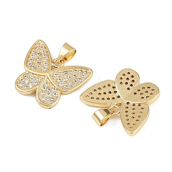 Brass Micro Pave Clear Cubic Zirconia Pendants&nbsp;KK-C109-01G