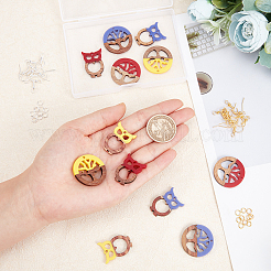 DIY Walnut Wooden Dangle Earring Making Kits&nbsp;DIY-OC0006-80