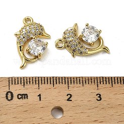 Brass Micro Pave Cubic Zirconia Pendants&nbsp;KK-B142-31G