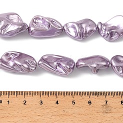 Electroplated Shell Pearl Beads Strands&nbsp;BSHE-A001-01D
