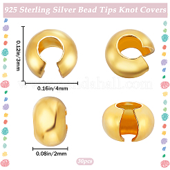 925 Sterling Silver Bead Tips Knot Covers&nbsp;STER-BBC0005-94A-G