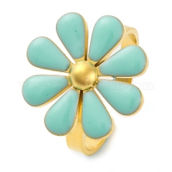 304 Stainless Steel Enamel Stud Rings for Women&nbsp;RJEW-U023-01G-01