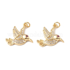 Rack Plating Brass Micro Pave Cubic Zirconia Pendants&nbsp;KK-G452-13G