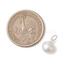 Natural Cultured Freshwater Pearl Two Sides Polished Charms with 304 Stainless Steel Findings&nbsp;PALLOY-JF05001-02