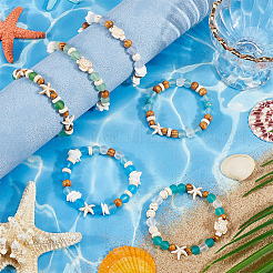DIY Synthetic Turquoise & Magnesite Bracelet Making Kit&nbsp;DIY-SC0029-02