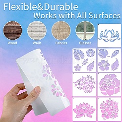 16Pcs PET Plastic Drawing Painting Stencils Templates&nbsp;PW-WG345F0-01