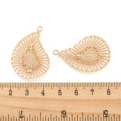 Rack Plating Brass Hollow Pendants&nbsp;KK-P244-06KCG