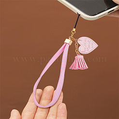 1Pc Alloy Imitation Leather Mobile Straps&nbsp;HJEW-LP0001-87C
