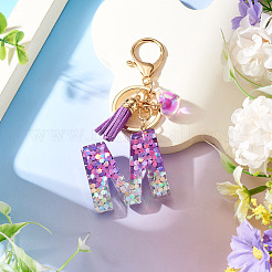 Alloy Resin Heart Keychains&nbsp;KEYC-TADJ0002-01G-M