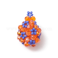 3Pcs Handmade Glass Seed Beaded Pendants&nbsp;PALLOY-MZ00422