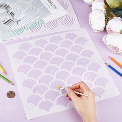 2 sheets 2 styles Mermaid Theme PET Hollow Out Drawing Painting Stencils&nbsp;DIY-GF0009-80