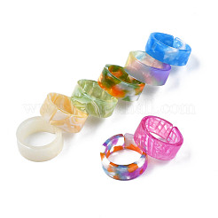 Resin Wide Band Cuff Ring&nbsp;RJEW-T022-013