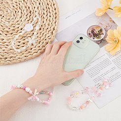 3Pcs 3 Styles Resin Beaded Mobile Phone Lanyard Wrist Strap&nbsp;AJEW-AN0007-50