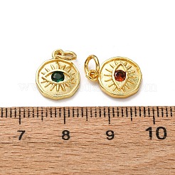 Brass Micro Pave Cubic Zirconia Pendants&nbsp;ZIRC-I368-02G